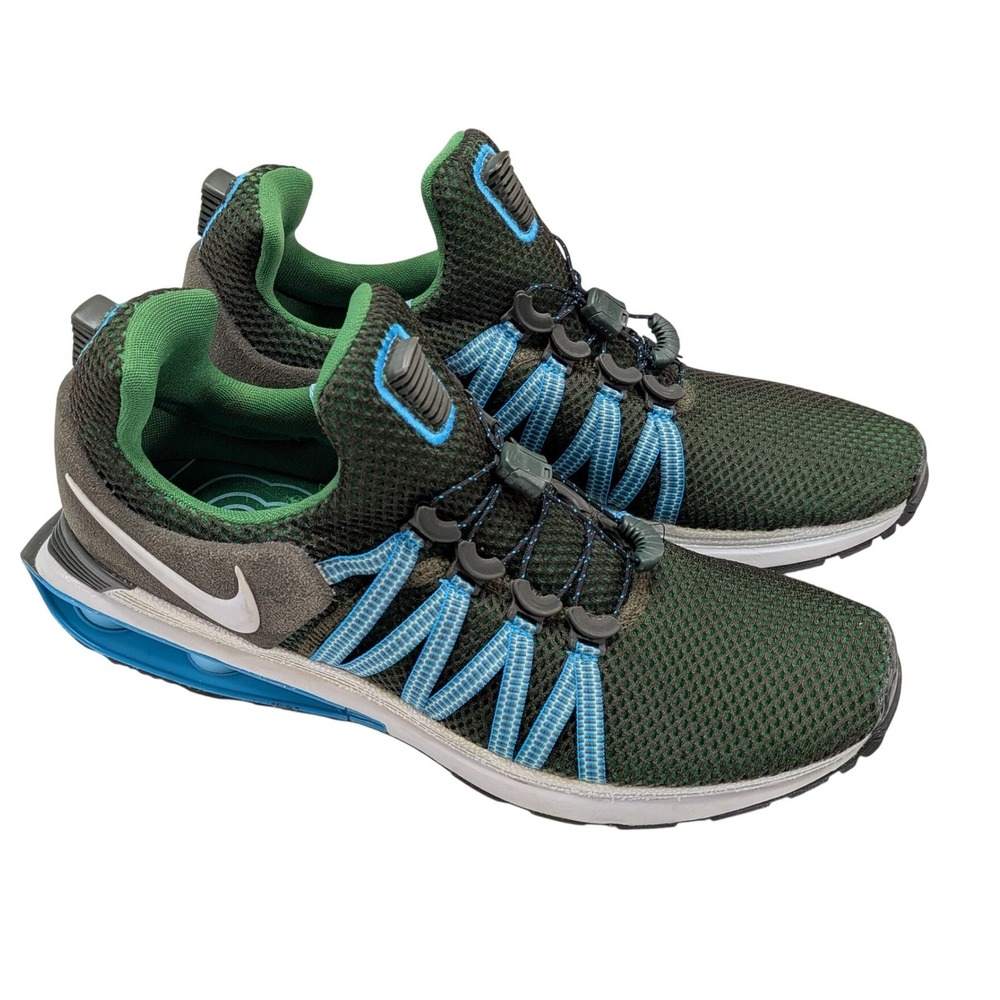 Nike Shox Gravity AR1999-300 Men's‎ 10 Green Blue Running Shoes Bungee Lace